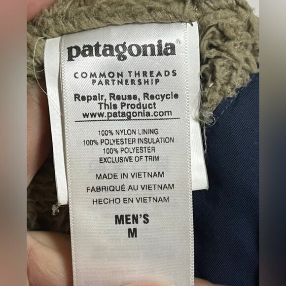 Patagonia Navy Blue Winter Parka - Men’s Medium - Fleece Lined - Picture 15 of 15
